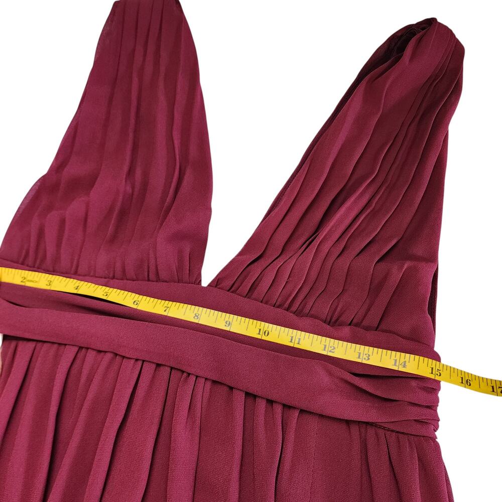 Lulus Womens Heavenly Hues Maxi Dress Size Large Red Bridesmaid Chiffon Goddess - Picture 10 of 11